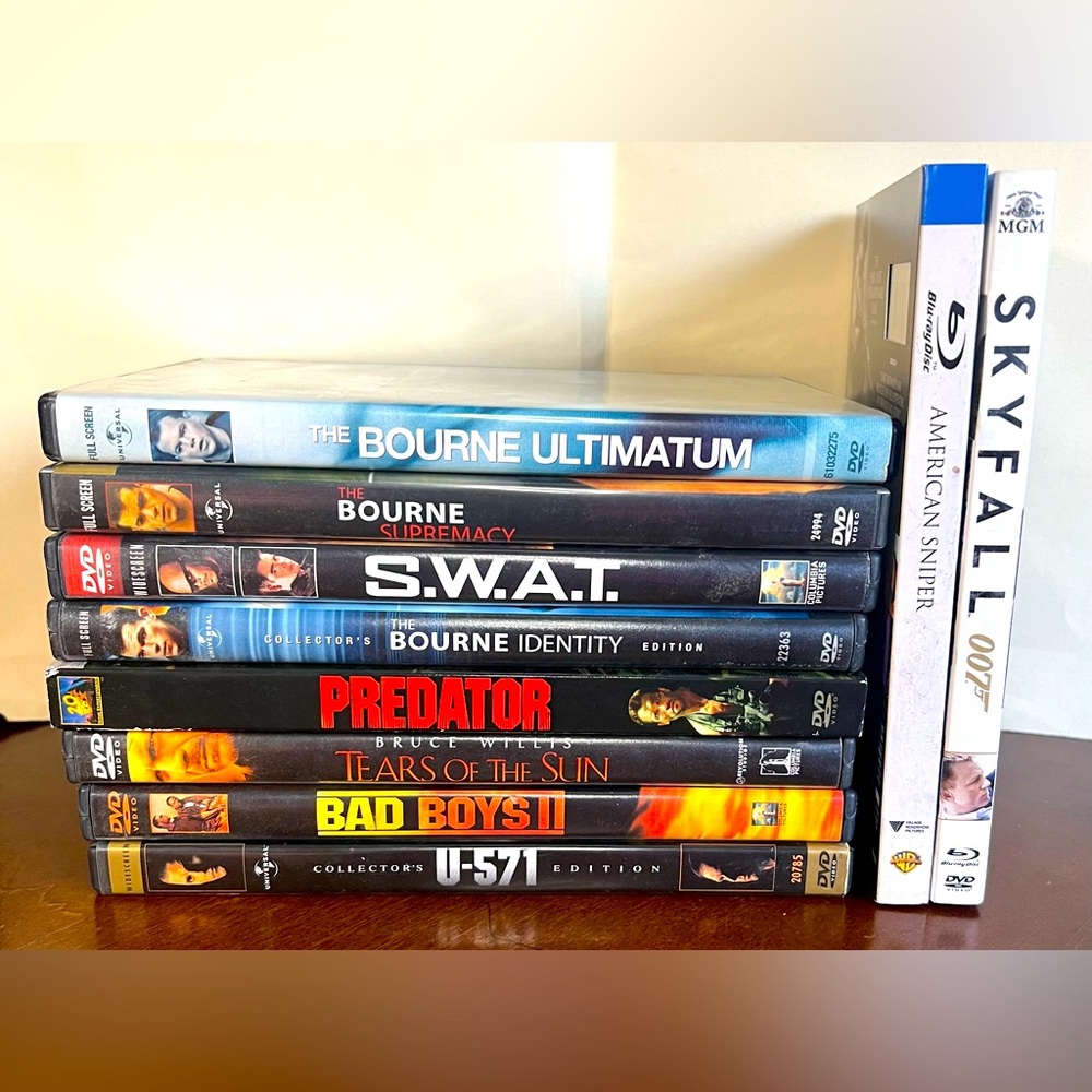 Lot of 10 MOVIES! 8 DVD’s & 2 BLU-RAY’S, Action, Adventure, fun, date night - Picture 2 of 2